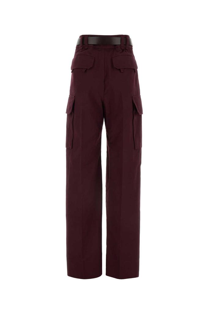 SAINT LAURENT Belted pleated cotton-twill straight-leg pants