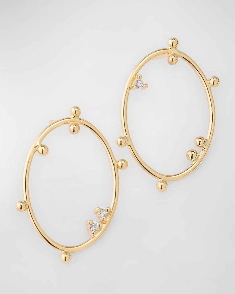POPPY FINCH Scattered Bubble Diamond Oval Earrings
