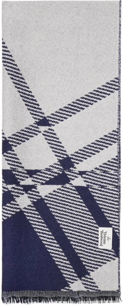 Vivienne Westwood Navy & Gray Bruce Scarf 2