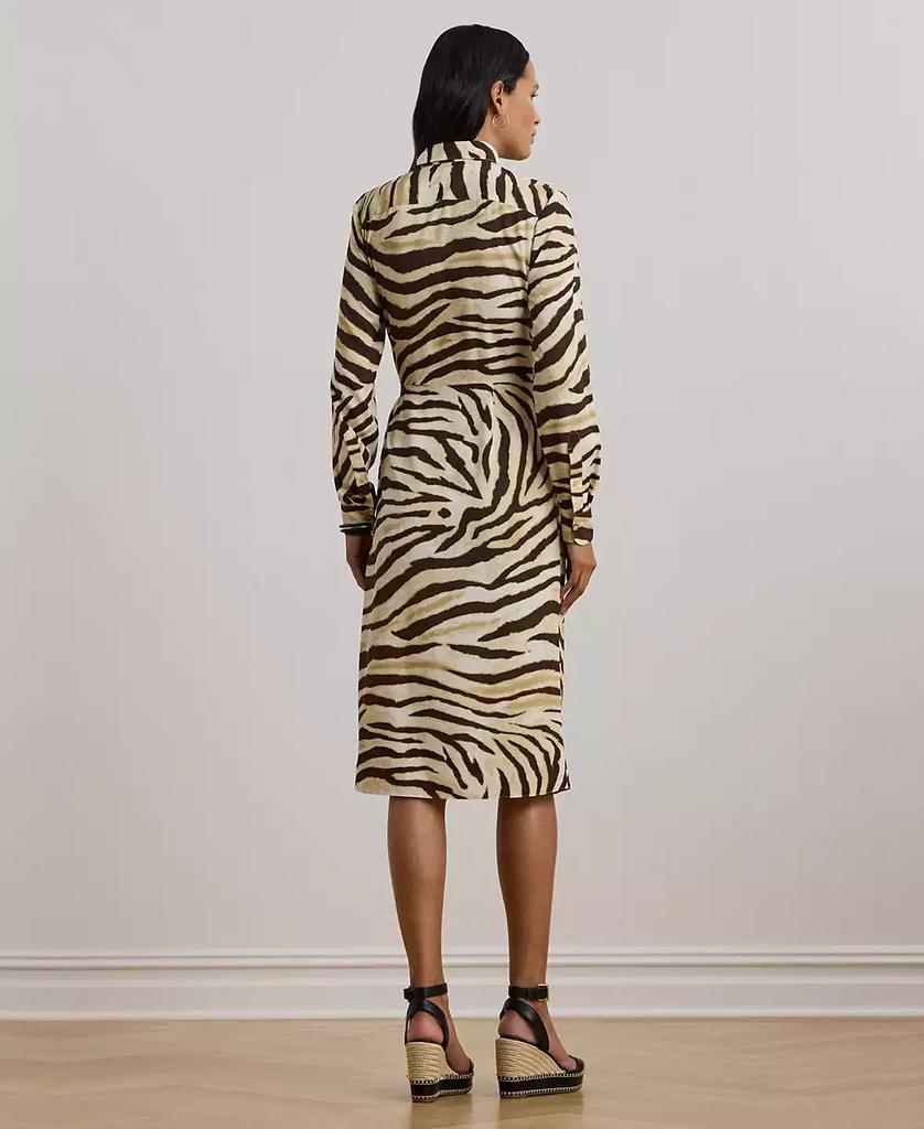 Ralph Lauren Women's Zebra-Print Tie-Front Crepe Shirtdress