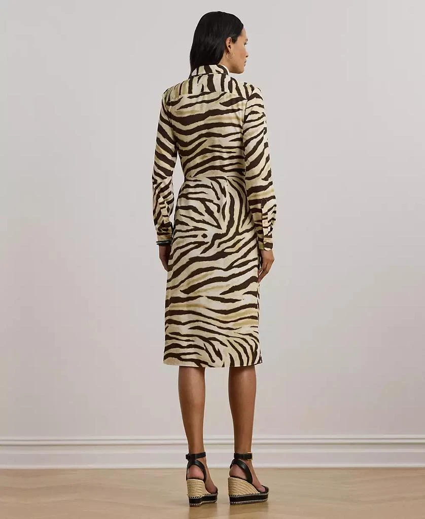 Ralph Lauren Women's Zebra-Print Tie-Front Crepe Shirtdress, 0P-22W 2