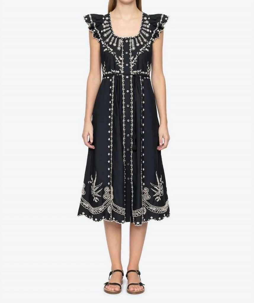 sachin and babi light blue dress Sea Rosaline Embroidery Midi Dress
