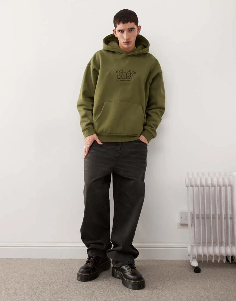 Obey Obey massive graphic heavyweight hoodie in green 3