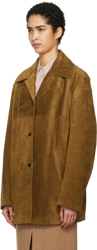 Carven Tan Short Split Suede Coat 4