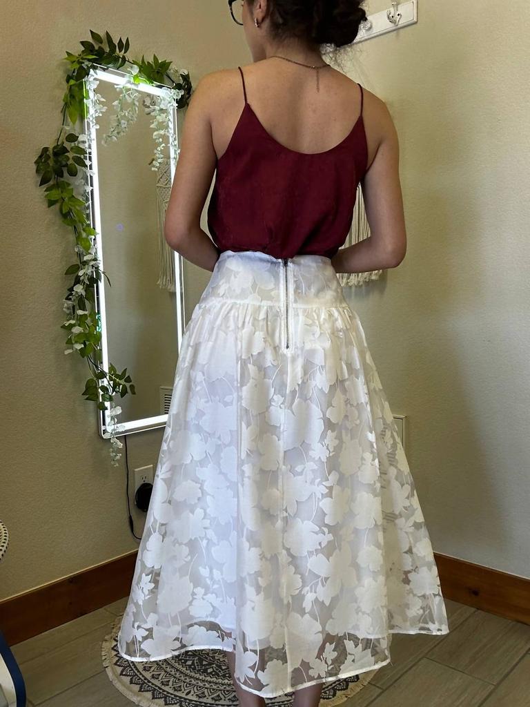 Blu Pepper Blu Pepper - Floral Organza Midi Skirt