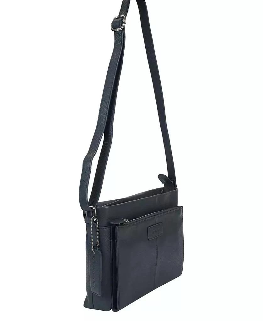 Mancini Leather Goods Pebble Loretta Leather Crossbody Handbag with Organizer 4