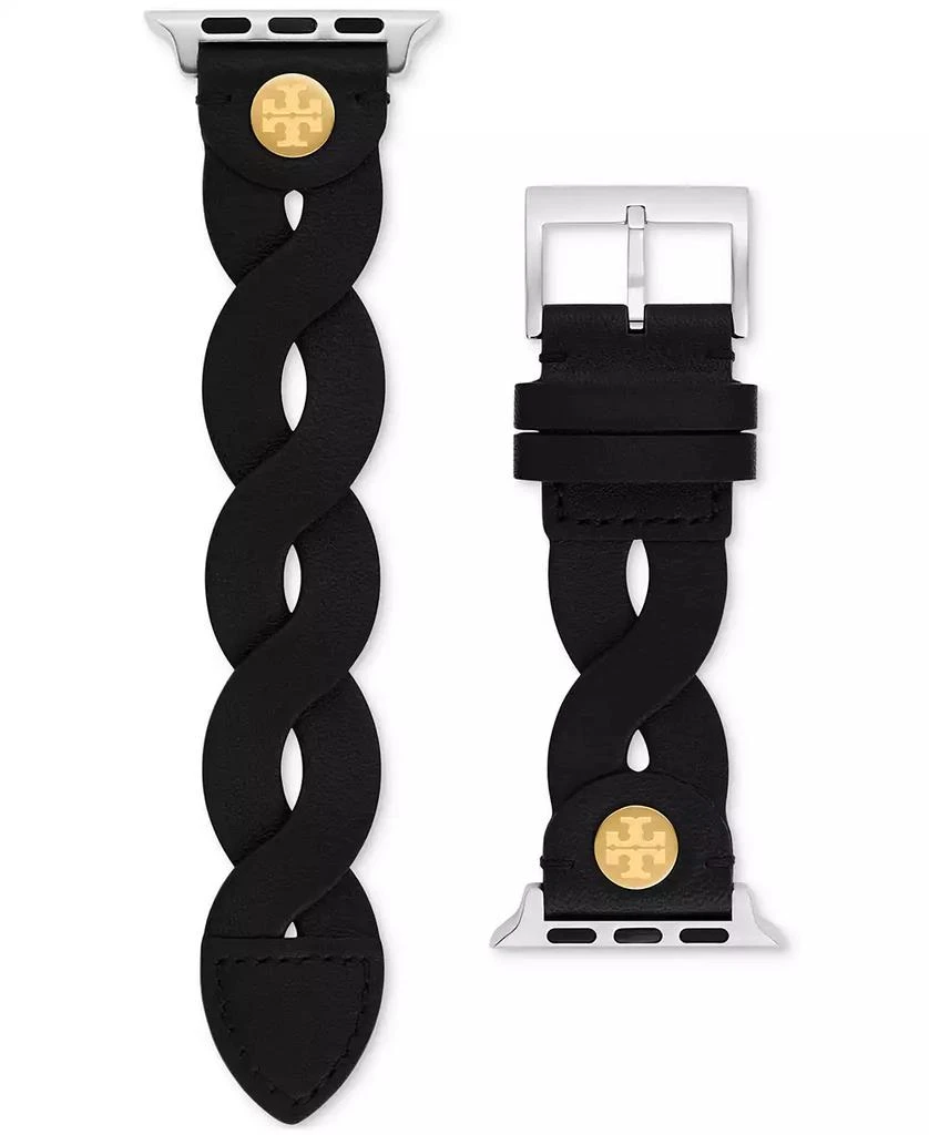Tory Burch Women's Black Braided Leather Band for Apple Watch® 38-45mm 1