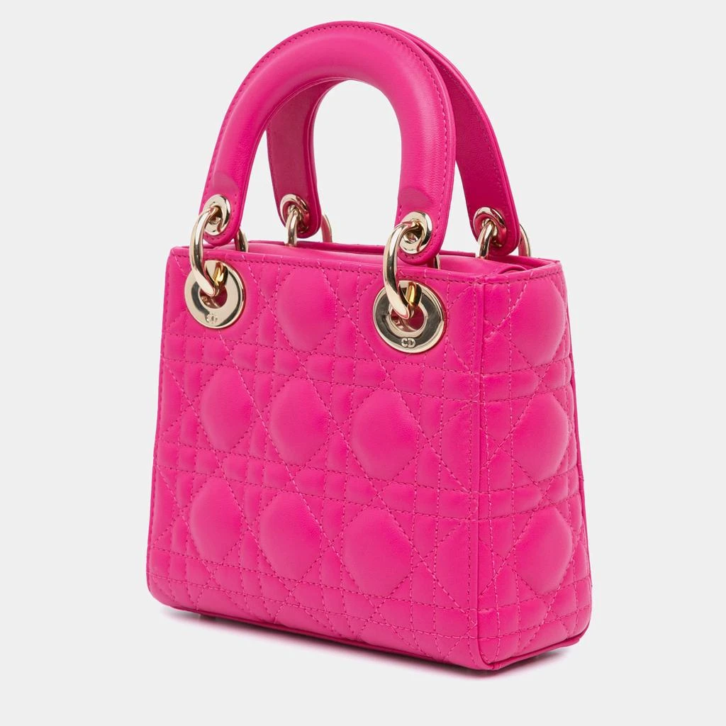Dior Dior Pink Lambskin Mini Lady Dior Tote Bag 3