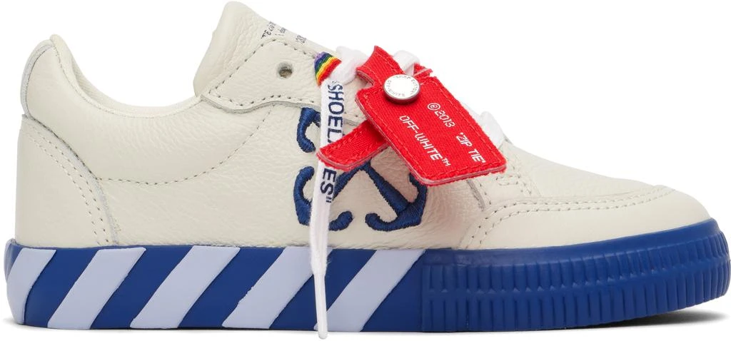 Off-White Kids Off-White & Blue Low Vulcanized Full Leather Sneakers 1