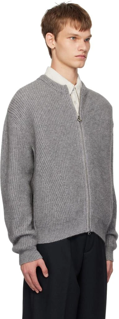 Solid Homme Gray Zip-Up Sweater 2