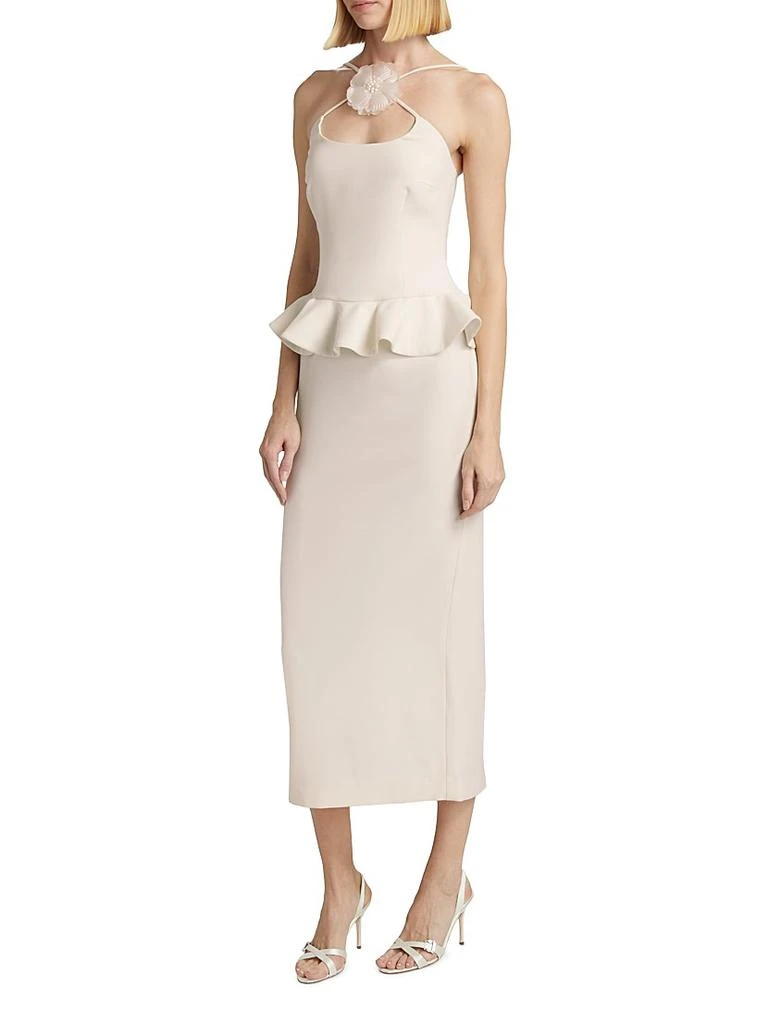 Crpe Flower Pin Peplum Cocktail Dress  On Sale Now with Up to 61% Off |  Discover Exclusive Deals & Savings at BeyondStyle  Authentic Rodarte  premier|Women's|sleeveless|women's|solid|sheath|women's apparel|women-owned  or founded|halter|dresses|midi ...