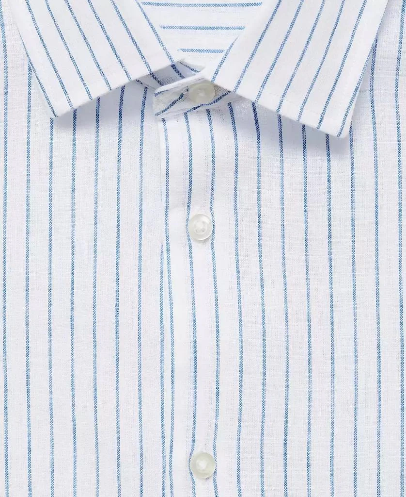 Mango Men's Regular-Fit Striped Cotton-Linen Shirt 10