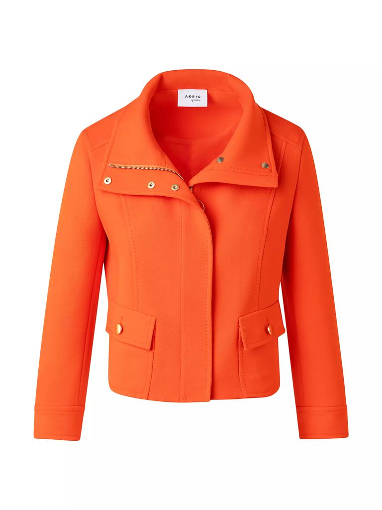 Akris Wool Tricotine Boxy Jacket