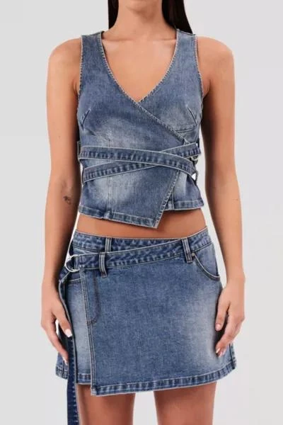 Abrand Jeans Abrand City Denim Wrap Top 1