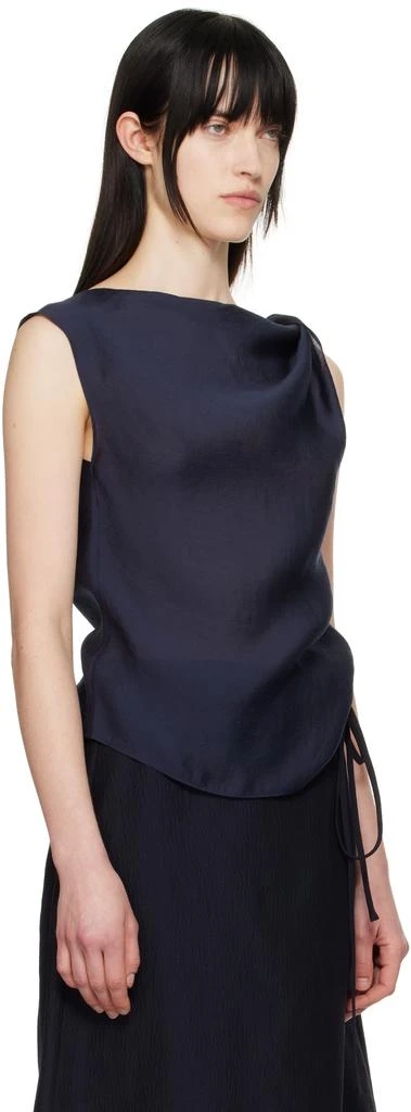 LE17SEPTEMBRE Navy Asymmetrical Draped Tank Top 2