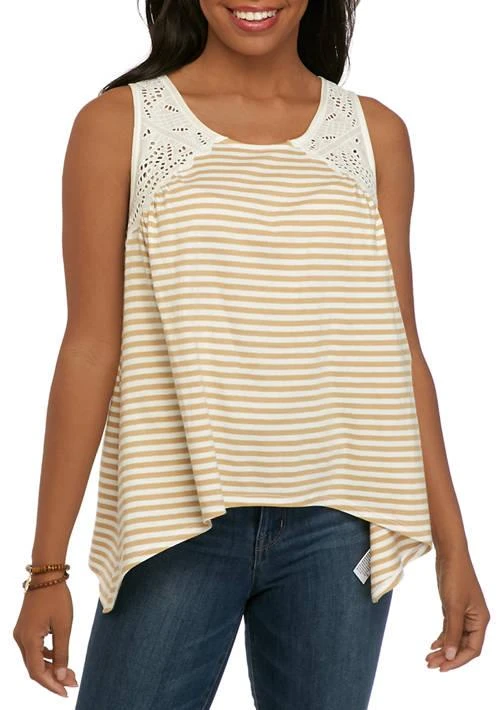 TRUE CRAFT Junior's Yarn Dyed Tank Top from Belk