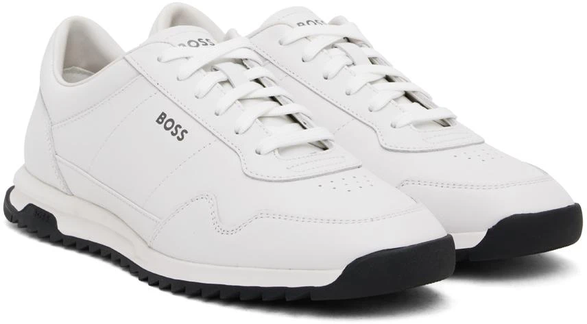 Hugo Boss White Leather Signature Details Sneakers 4