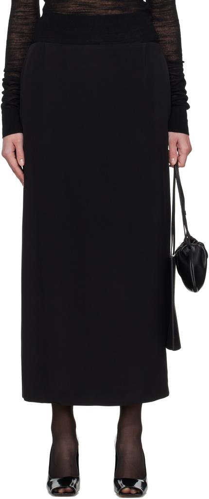 La Collection Black Alvida Midi Skirt