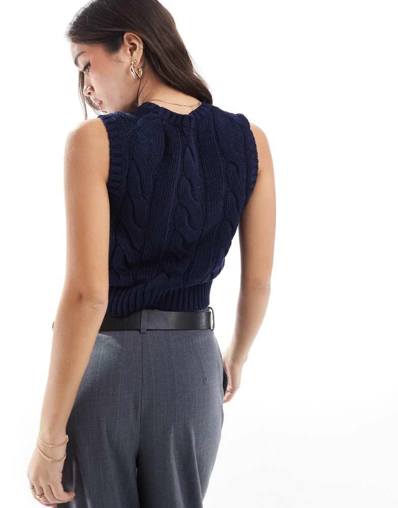 Ralph Lauren Polo Ralph Lauren cable knit sleeveless jumper with logo in navy - NAVY 2