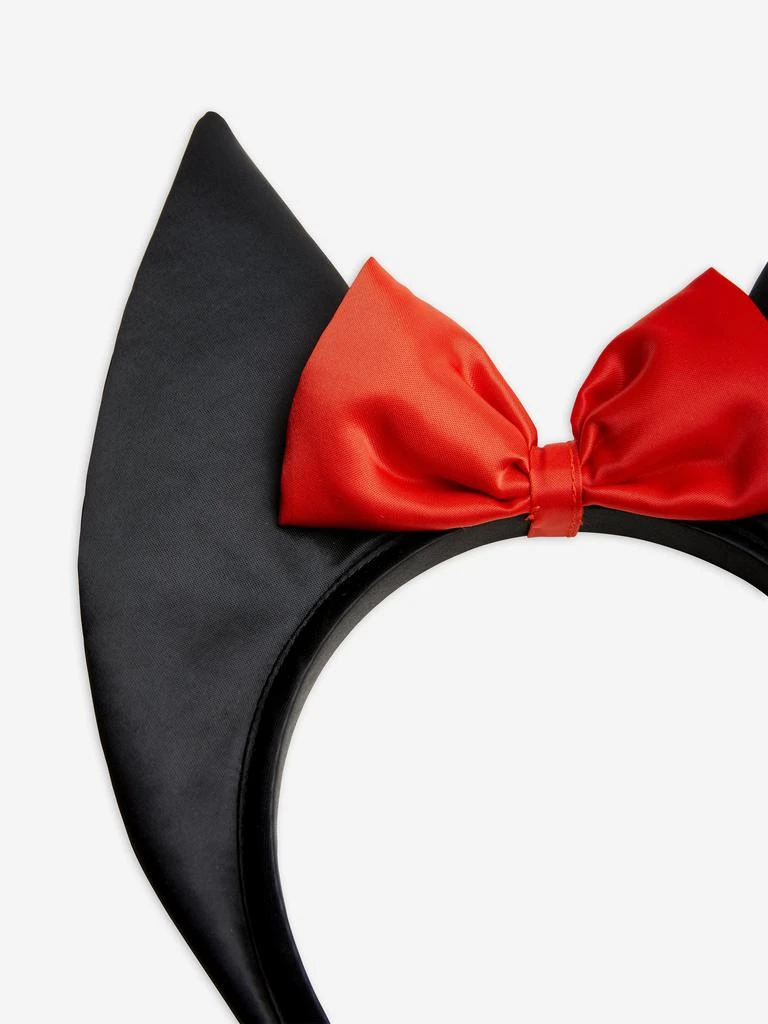 Mini Rodini Mini Rodini Girls Bat Ears Satin Headband in Black 2