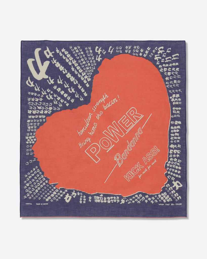 KAPITAL Fastcolor Selvedge Bandana (Love Power) Navy