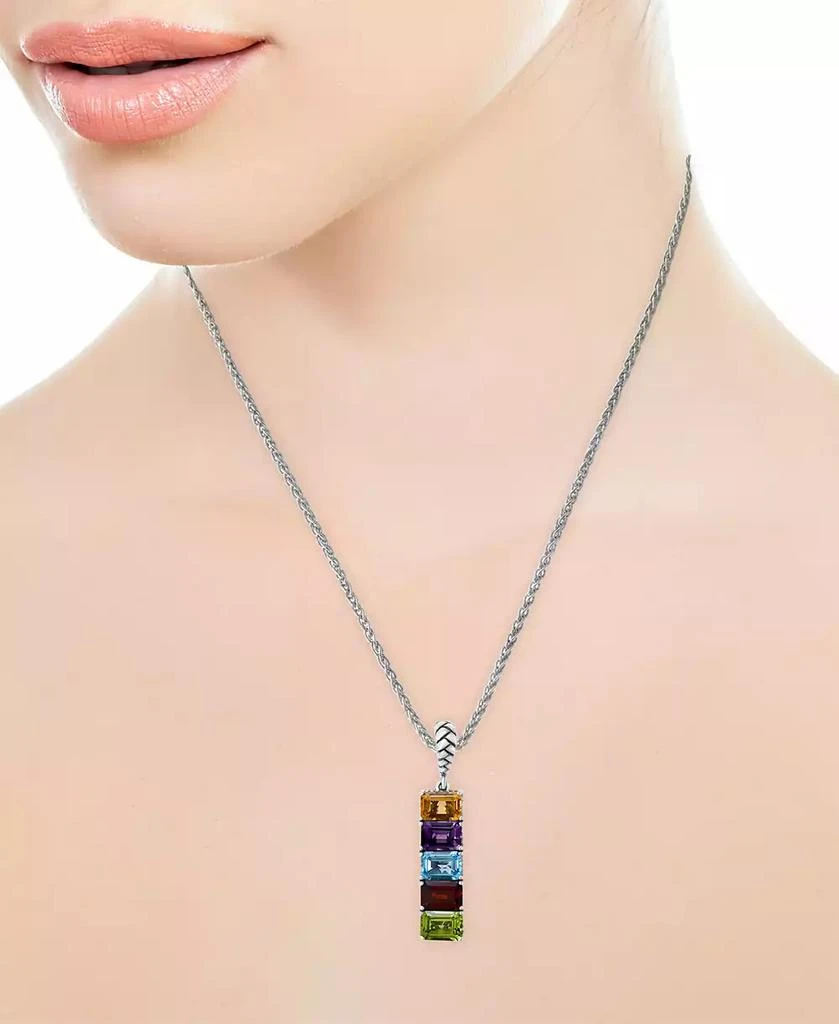 EFFY Collection EFFY® Multi-Gemstone (5-3/4 ct.-t.w.) 18" Pendant Necklace in Sterling Silver 2