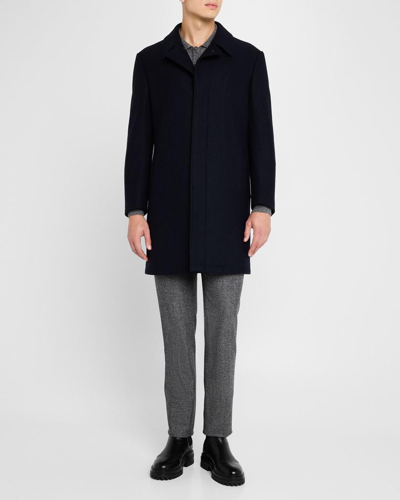 Cardinal of Canada Men's Platinum Herringbone Topcoat