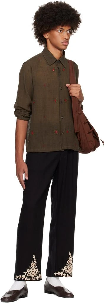 Kartik Research Brown Box Hand Embroidery Shirt 4