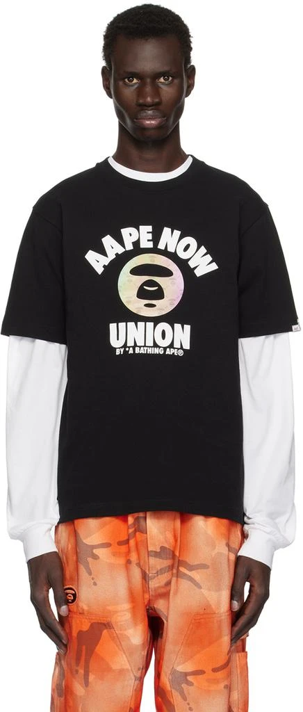 AAPE by A Bathing Ape Black 'Union' T-shirt 1