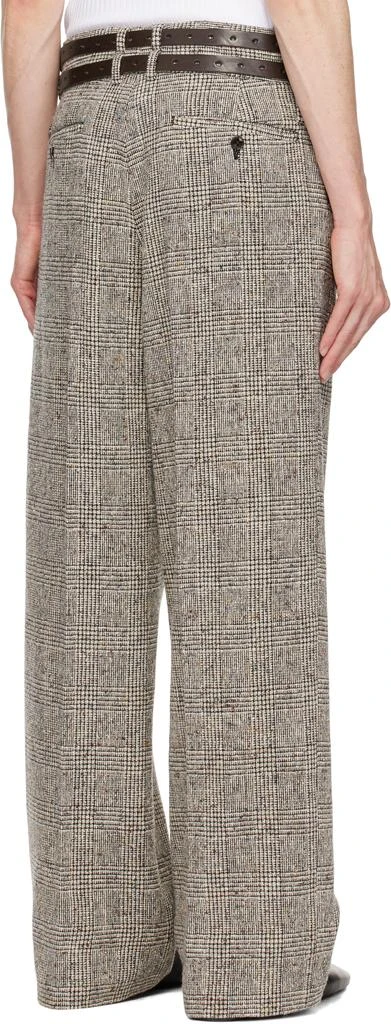 International Gallery BEAMS Black & White Triple Belt Wide Trousers 3
