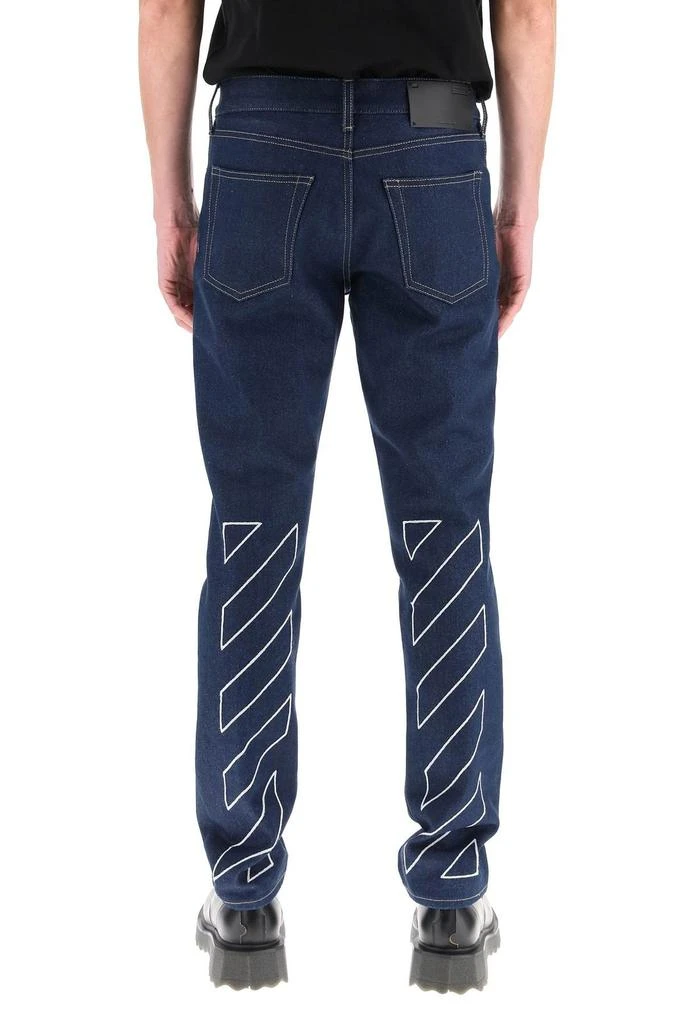 Off-White Off-White Diag Stripe Printed Skinny Jeans 3