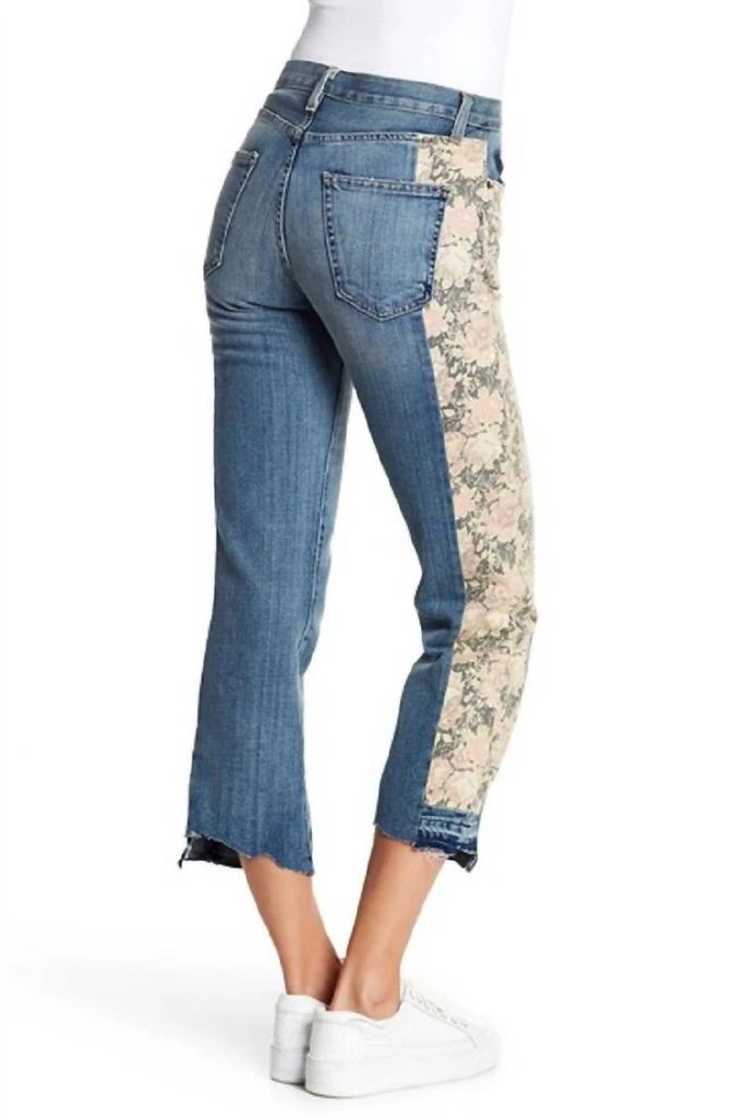 Current Elliott Uneven Seemed Original Straight Floral Jeans In Blue 3