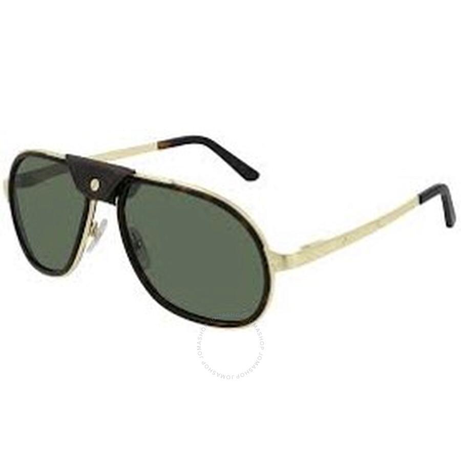 Cartier Polarized Green Pilot Unisex Sunglasses CT0241S 002 57