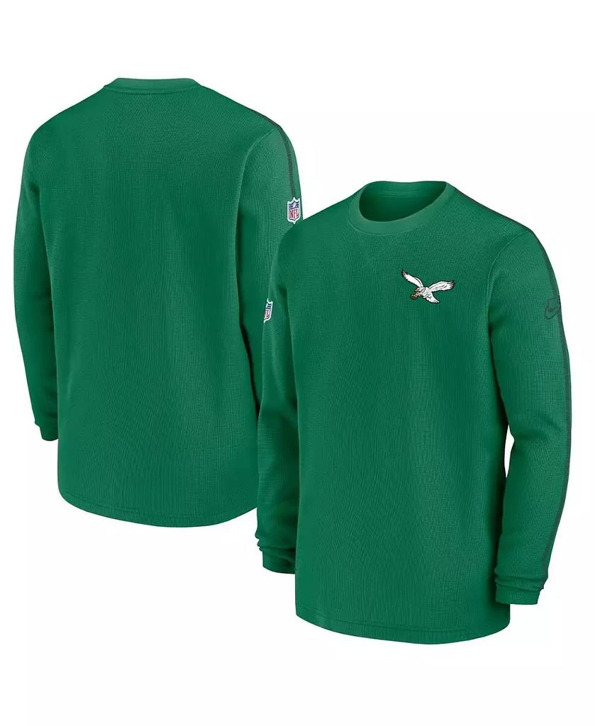 NIKE Men's Kelly-Green Philadelphia Eagles Alternate Logo Coach Long Sleeve T-Shirt 1
