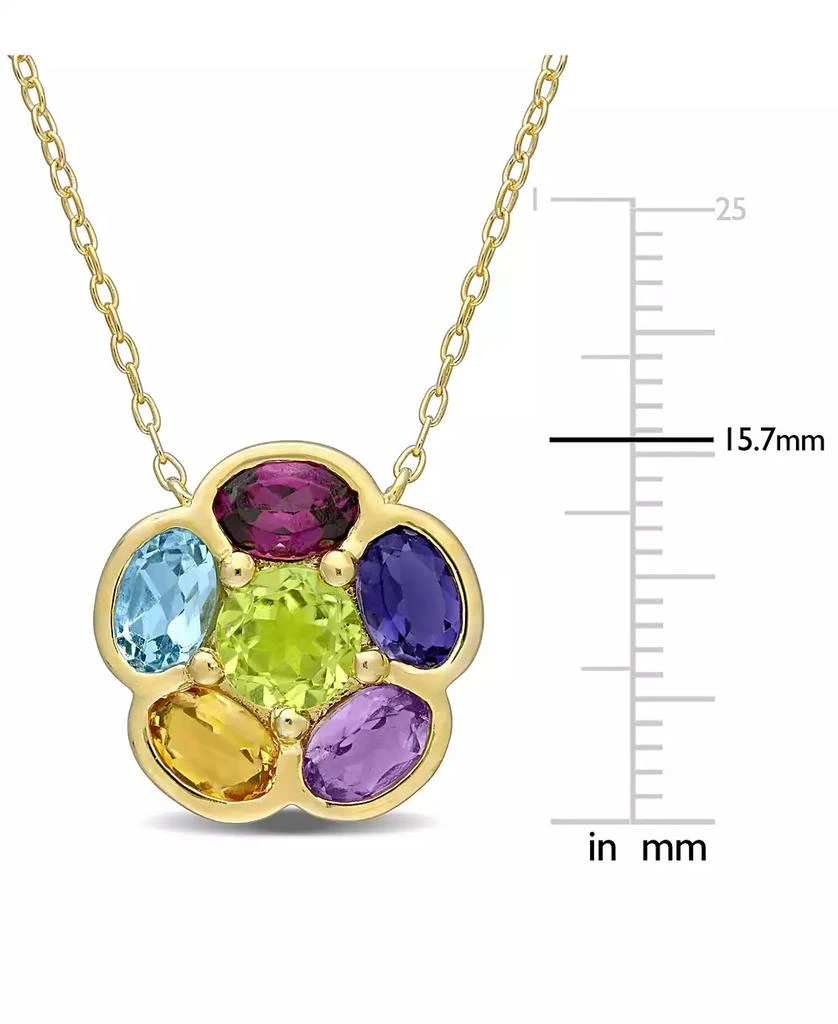 Macy's Multi-Gemstone Flower 18" Pendant Necklace (3-3/8 ct. t.w.) in 18k Gold-Plated Sterling Silver 4