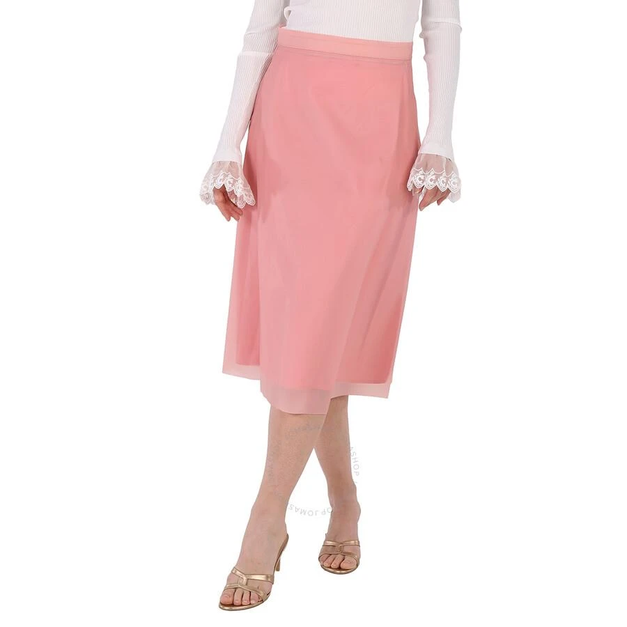 Burberry Ladies Silk-lined Plastic A-line Skirt In Rose Pink 1