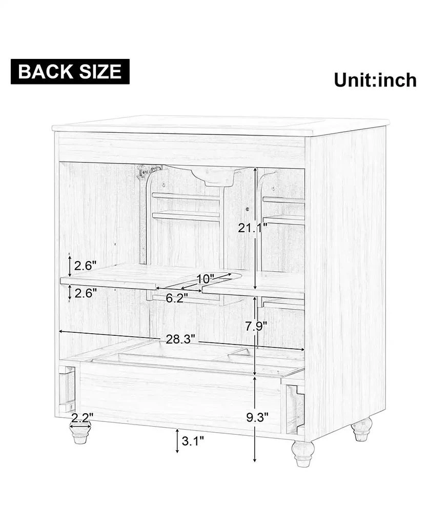CASAINC 30" Bathroom Vanity with Sink Combo, Multi-Functional Cabinet with Doors and Drawer, MDF Board 9