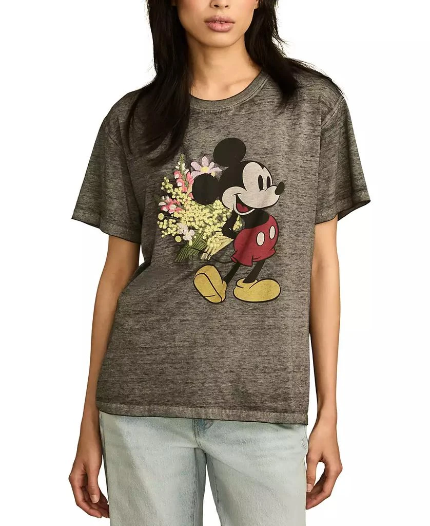 Lucky Brand Women's Cotton Mickey Flowers Crewneck Tee 1