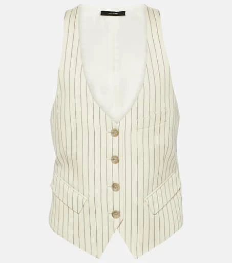 Tom Ford Pinstripe wool and silk-blend vest 1