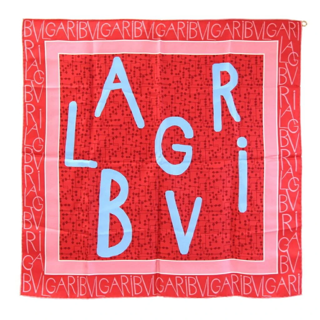 BVLGARI blue Color Silk Scarf (Pre-Owned)