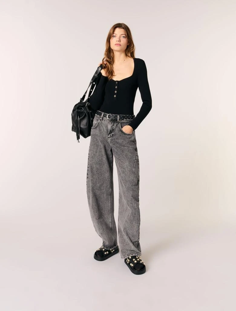 Maje Maje Woman's viscose Low-neck rib knit sweater for Spring/Summer 1
