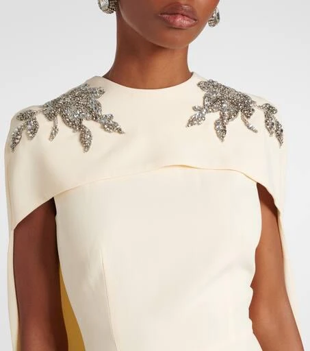 Erdem Embellished caped gown 4
