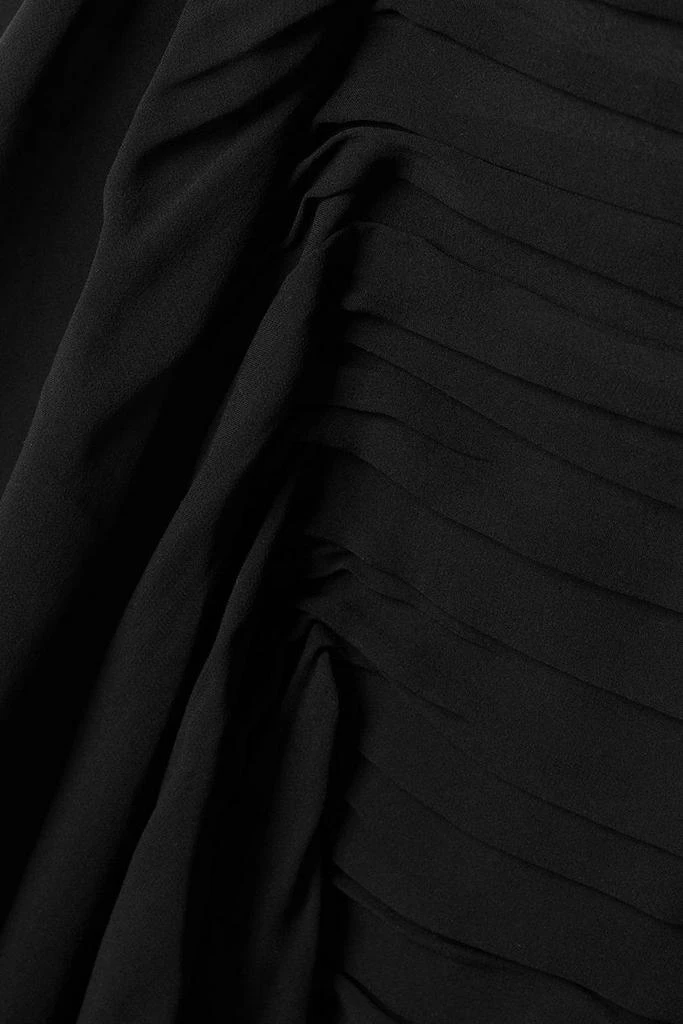 Sandra Mansour Water Body off-the-shoulder feather-trimmed silk-blend georgette maxi dress 4