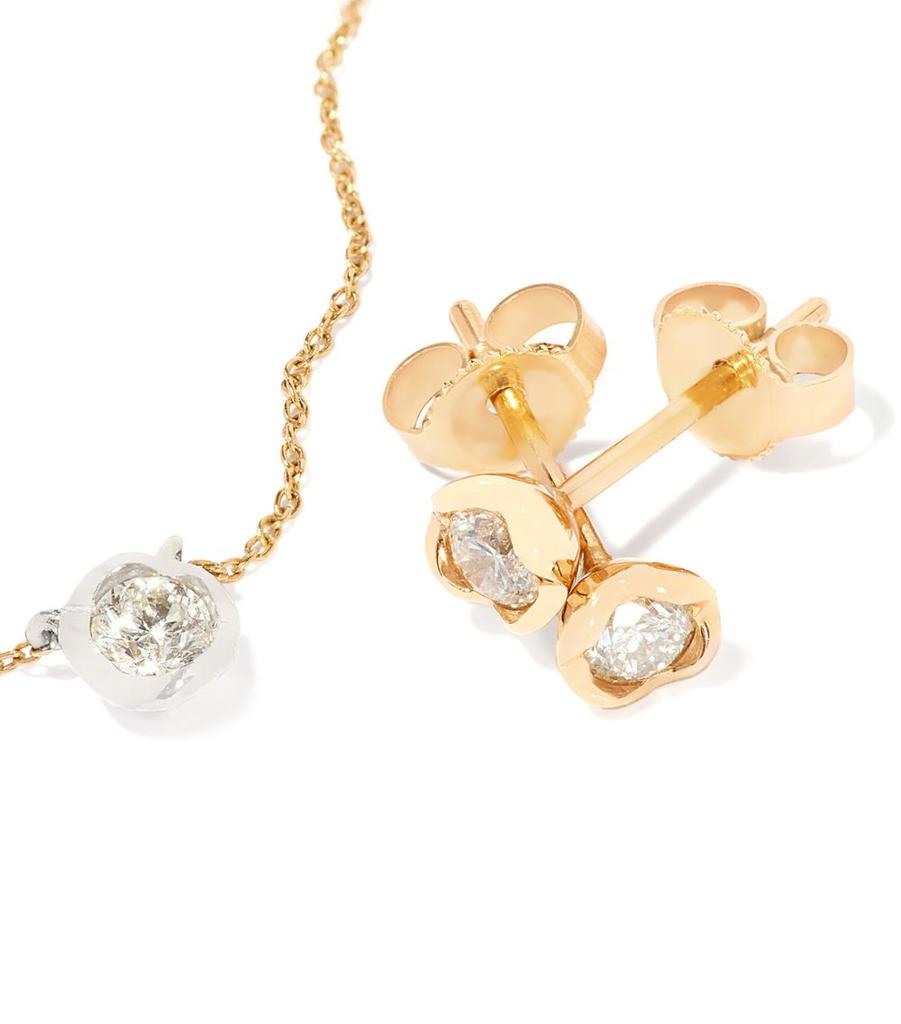 Annoushka Mixed Gold and Diamond Solitaire Necklace