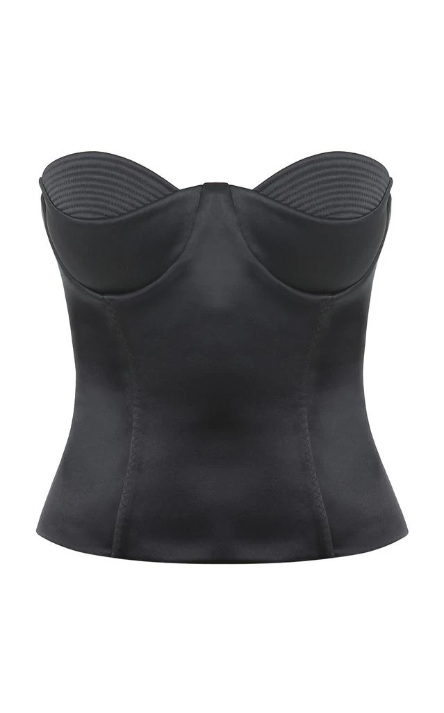 Anna October Anna October - Raya Satin Corset Top - Black - M - Moda Operandi 1