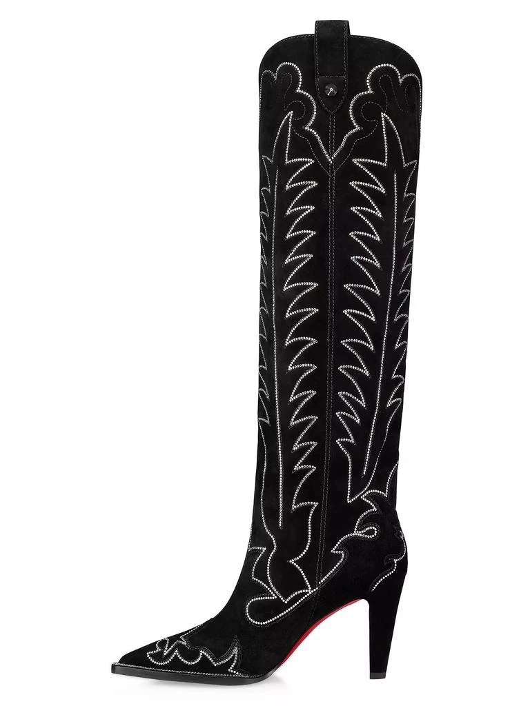 Christian Louboutin Santia Botta Strass 85MM Velvet Boots 3