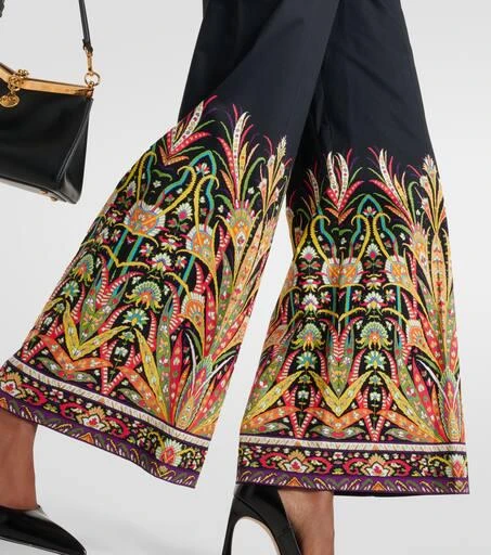 ETRO Printed cotton-blend flared pants 5