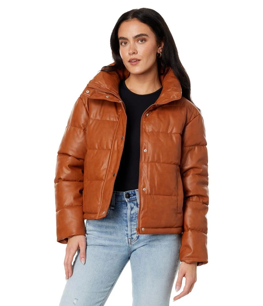 Avec Les Filles Faux-Ever Leather™ Cropped Puffer 1