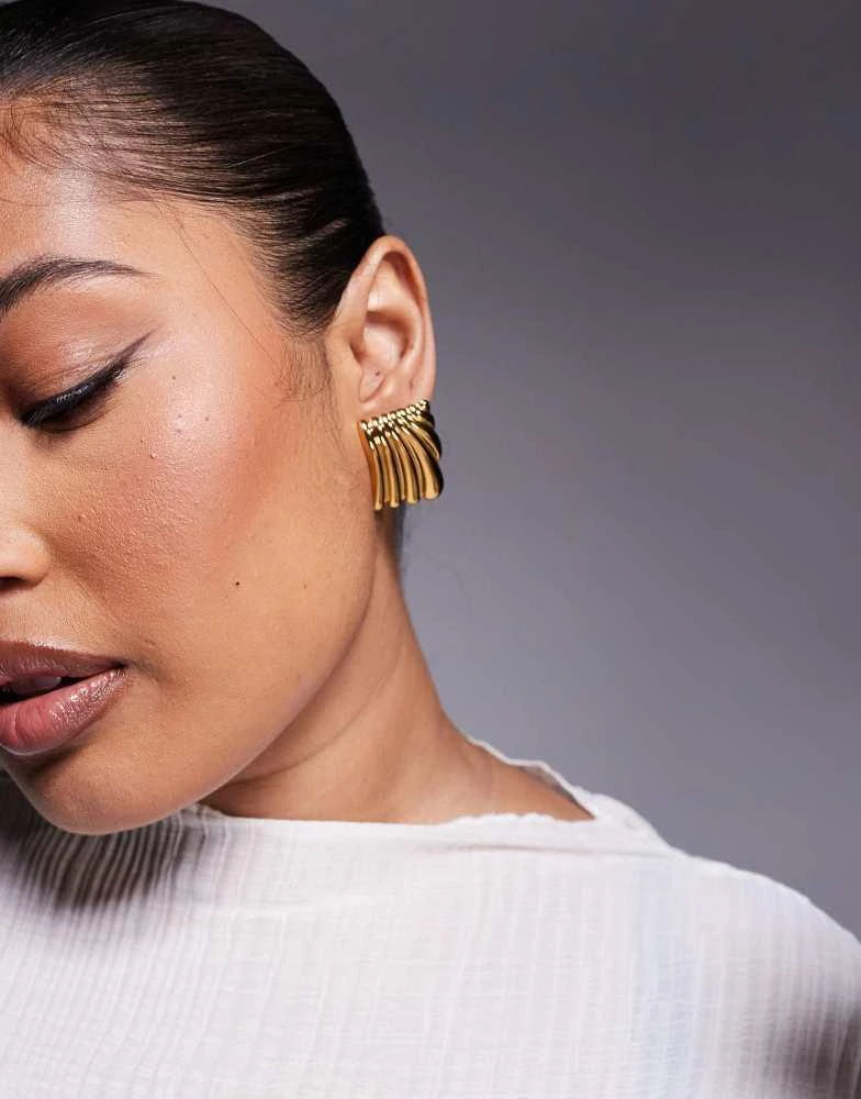 8 Other Reasons 8 Other Reasons ridge vintage inspired earrings in gold 1