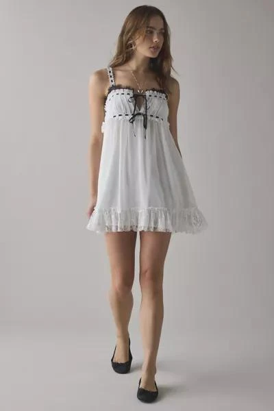 Kimchi Blue Kimchi Blue Adelaide Lace + Ribbon Trim Babydoll Mini Dress 4